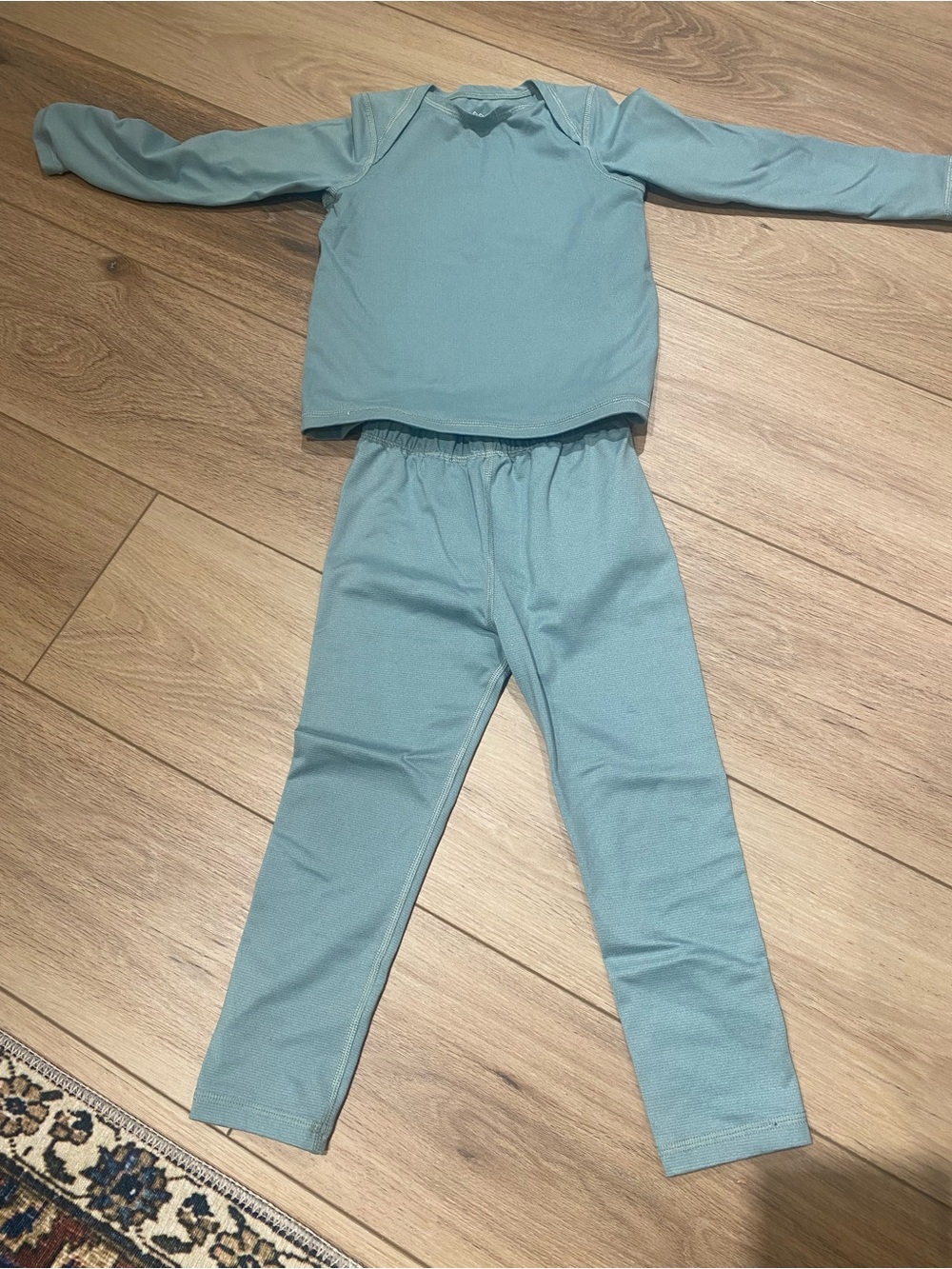 Kids REI Light Teal Two-Piece Long Sleeve Base Layer